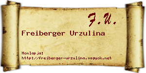 Freiberger Urzulina névjegykártya
