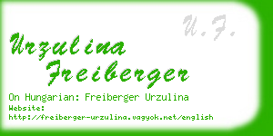 urzulina freiberger business card